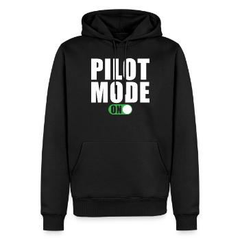 Mode pilote activé - Sweat à capuche Premium bio Homme - noir - Devant - Nico (187cm)