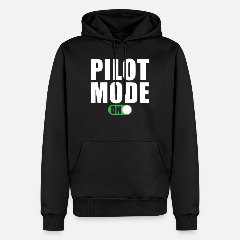 Pilot Modus Ein - Männer Premium Bio Hoodie - Schwarz