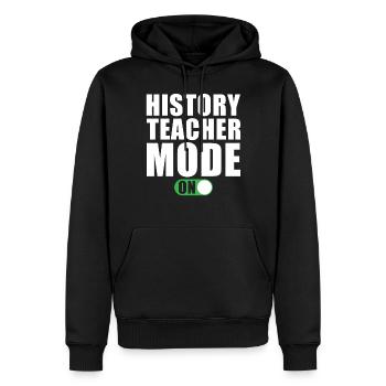 Geschichtslehrer Modus Ein - Männer Premium Bio Hoodie - Schwarz - Vorne - Nico (187cm)