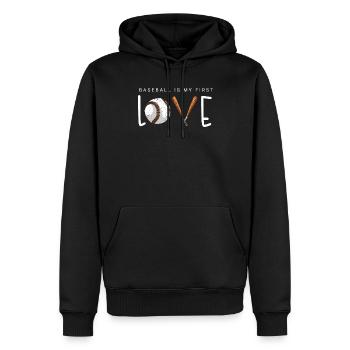 Baseball Präsent Homerun Baseballspieler Athlet - Männer Premium Bio Hoodie - Schwarz - Vorne - Nico (187cm)