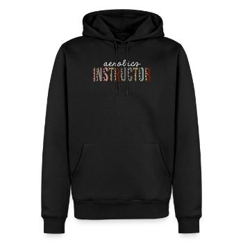 Aerobic-Lehrer-Leopard-Druck-lustiges Geschenk - Männer Premium Bio Hoodie - Schwarz - Vorne - Nico (187cm)