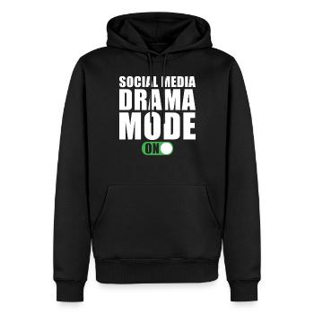 Mode médias sociaux activé - Sweat à capuche Premium bio Homme - noir - Devant - Nico (187cm)