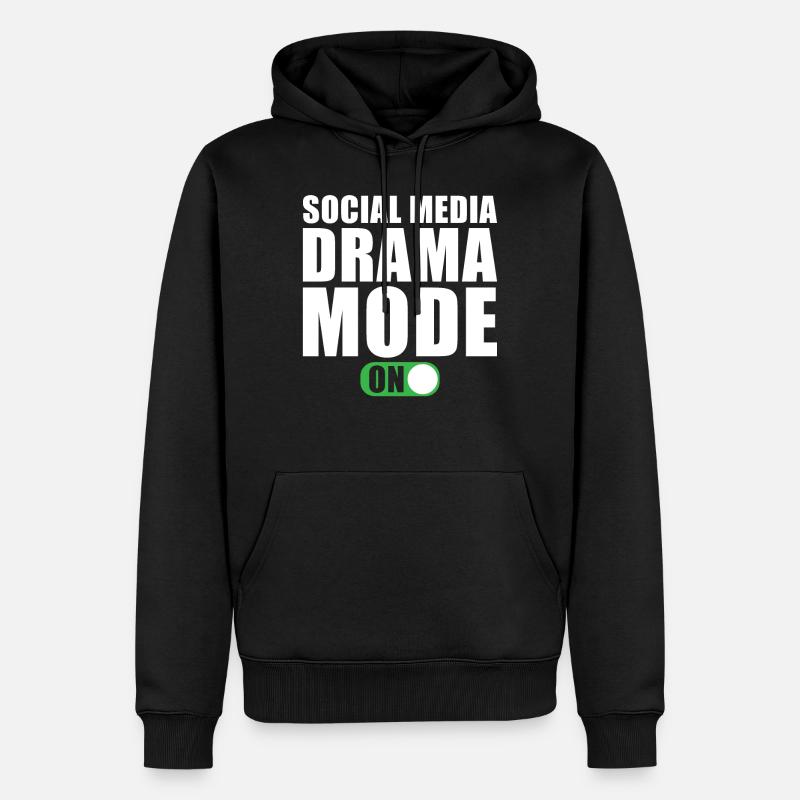 Social Media Modus Ein - Männer Premium Bio Hoodie - Schwarz