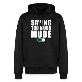Dire drôle dit trop de mode - Sweat à capuche Premium bio Homme - noir - Devant - Nico (187cm)