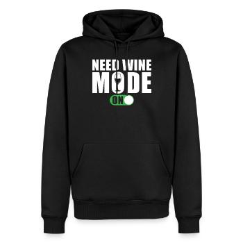 Lustiger Weinspruch Brauche Wein Modus An - Männer Premium Bio Hoodie - Schwarz - Vorne - Nico (187cm)