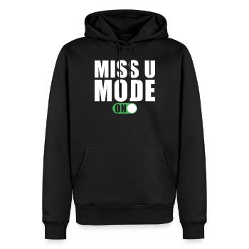 Vermissen Spruch - Männer Premium Bio Hoodie - Schwarz - Vorne - Nico (187cm)