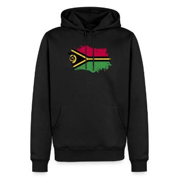 Vanuatu Flagge Grunge Vanuatu Fahne - Männer Premium Bio Hoodie - Schwarz - Vorne - Nico (187cm)