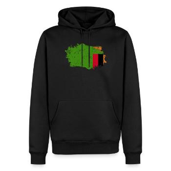 Drapeau de la Zambie Grunge Drapeau de la Zambie - Sweat à capuche Premium bio Homme - noir - Devant - Nico (187cm)