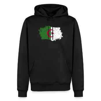 Algerien Flagge Grunge Algerien Fahne - Männer Premium Bio Hoodie - Schwarz - Vorne - Nico (187cm)