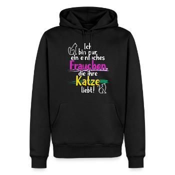 Katzen Frauchen Katze Katzenliebhaber Spruch - Männer Premium Bio Hoodie - Schwarz - Vorne - Nico (187cm)