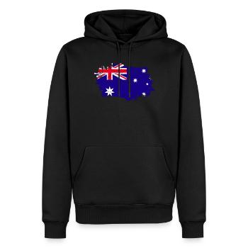 Drapeau de l’Australie Grunge Drapeau de l’Australie - Sweat à capuche Premium bio Homme - noir - Devant - Nico (187cm)