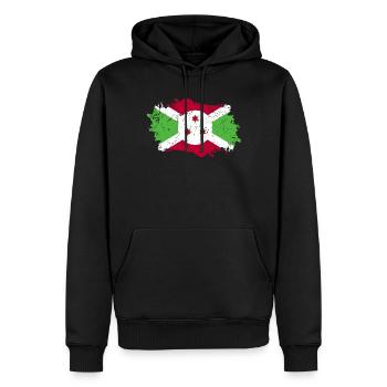 Burundi Flag Grunge Burundi Flag - Sweat à capuche Premium bio Homme - noir - Devant - Nico (187cm)