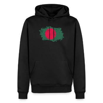 Drapeau du Bangladesh Grunge Drapeau du Bangladesh - Sweat à capuche Premium bio Homme - noir - Devant - Nico (187cm)