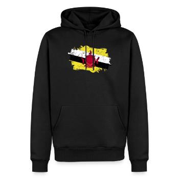 Brunei Flag Grunge Brunei Flag - Sweat à capuche Premium bio Homme - noir - Devant - Nico (187cm)