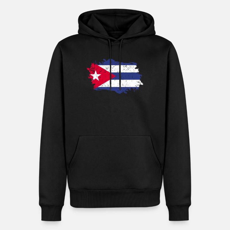 Cuba Flag Grunge Cuba Flag - Sweat à capuche Premium bio Homme - noir