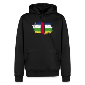 Drapeau de la République centrafricaine - Sweat à capuche Premium bio Homme - noir - Devant - Nico (187cm)