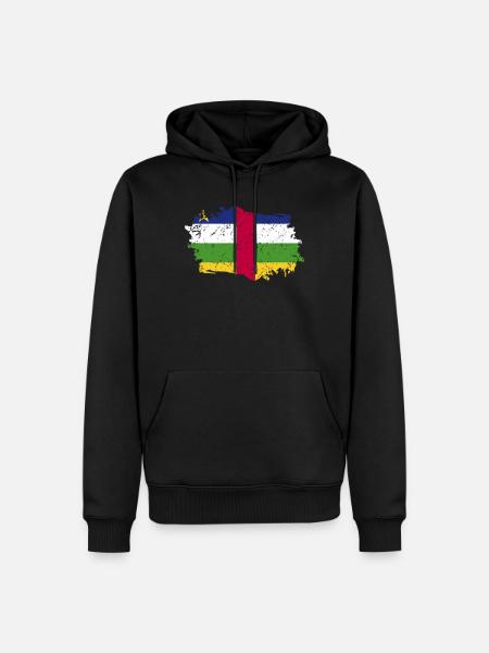 Central African Republic Flag - Men’s Premium Organic Hoodie - black