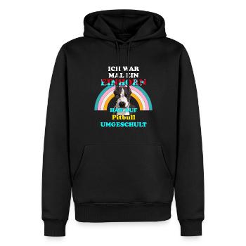 Hund Pitbull war Einhorn für Hundeliebhaber - Männer Premium Bio Hoodie - Schwarz - Vorne - Nico (187cm)