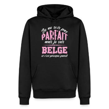 Je ne suis pas parfaite mais je suis Belge - Sweat à capuche Premium bio Homme - noir - Devant - Nico (187cm)