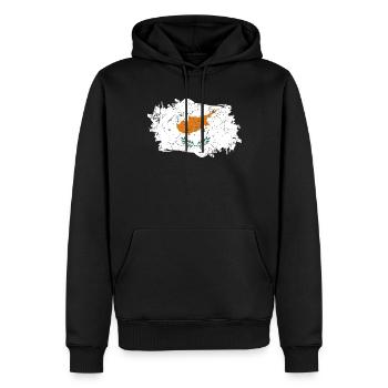 Drapeau de Chypre Grunge Drapeau de Chypre - Sweat à capuche Premium bio Homme - noir - Devant - Nico (187cm)