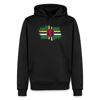 Dominica Flagge Grunge Dominica Fahne - Männer Premium Bio Hoodie - Schwarz - Vorne - Nico (187cm)