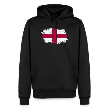 Angleterre Drapeau Grunge Angleterre Drapeau - Sweat à capuche Premium bio Homme - noir - Devant - Nico (187cm)