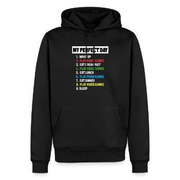 My Perfect Day Video matches funny cool player day - Men’s Premium Organic Hoodie - black - Front - Nico (187cm)