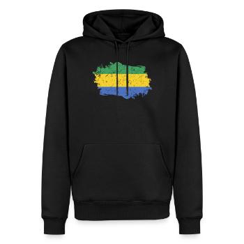 Gabun Flagge Grunge Gabun Fahne - Männer Premium Bio Hoodie - Schwarz - Vorne - Nico (187cm)
