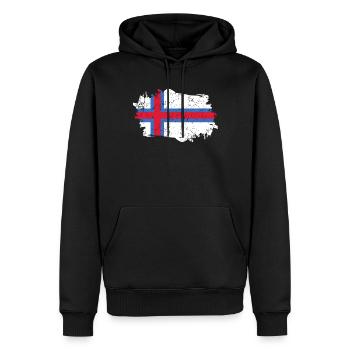 Drapeau des îles Féroé Grunge Drapeau des îles Féroé - Sweat à capuche Premium bio Homme - noir - Devant - Nico (187cm)