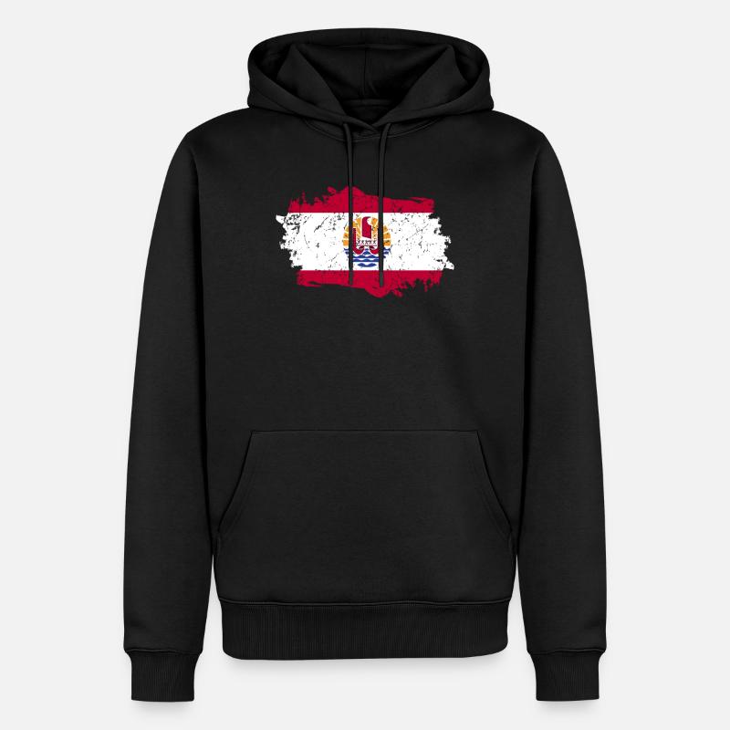 drapeau de la Polynésie Français - Sweat à capuche Premium bio Homme - noir