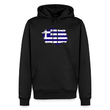 Griechenland Flagge Grunge Griechenland Fahne - Männer Premium Bio Hoodie - Schwarz - Vorne - Nico (187cm)