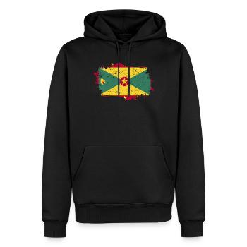 Drapeau de la Grenade Grunge Drapeau de la Grenade - Sweat à capuche Premium bio Homme - noir - Devant - Nico (187cm)