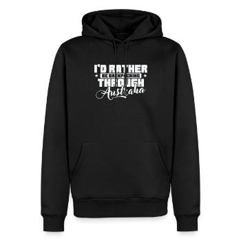 I'd rather Backpacking through Australia - Men’s Premium Organic Hoodie - black - Front - Nico (187cm)