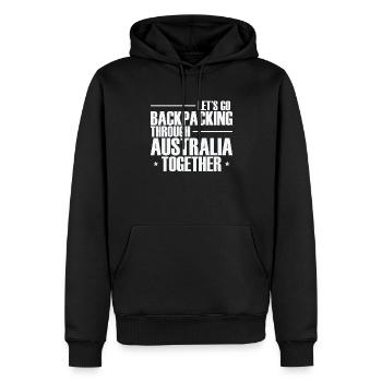 Let's go Backpacking through Australia together - Men’s Premium Organic Hoodie - black - Front - Nico (187cm)