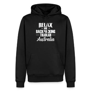 Relax and Backpacking through Australia Freedom - Men’s Premium Organic Hoodie - black - Front - Nico (187cm)