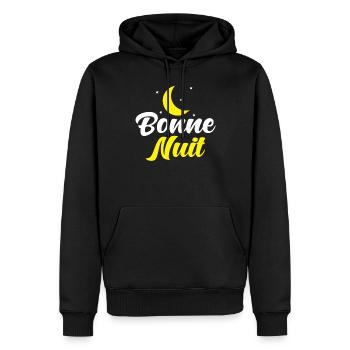 Bonne Nuit French Good Night - Sweat à capuche Premium bio Homme - noir - Devant - Nico (187cm)