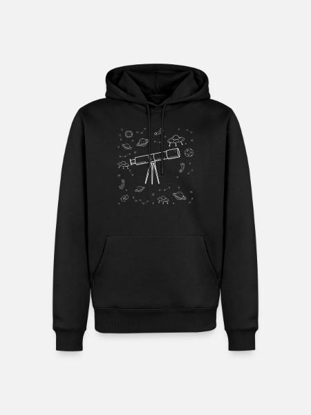 Astronomy Telescope - Men’s Premium Organic Hoodie - black
