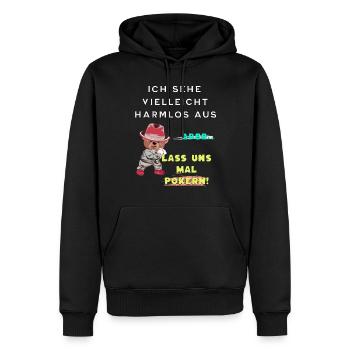 Poker Shark Pokern Onlinepoker - Männer Premium Bio Hoodie - Schwarz - Vorne - Nico (187cm)