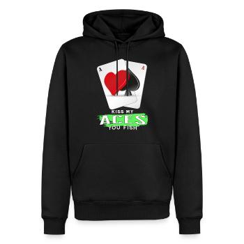 Kiss Aces Poker Poisson - Sweat à capuche Premium bio Homme - noir - Devant - Nico (187cm)