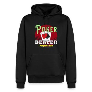 Poker Dealer Respect - Männer Premium Bio Hoodie - Schwarz - Vorne - Nico (187cm)