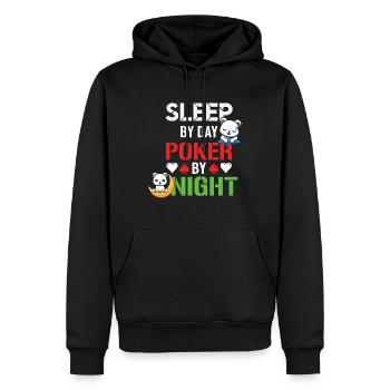 Poker Night Sleep by Day - Men’s Premium Organic Hoodie - black - Front - Nico (187cm)