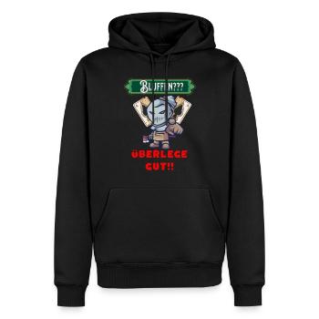 Poker Bluff immer gut überlegen beim pokern - Männer Premium Bio Hoodie - Schwarz - Vorne - Nico (187cm)