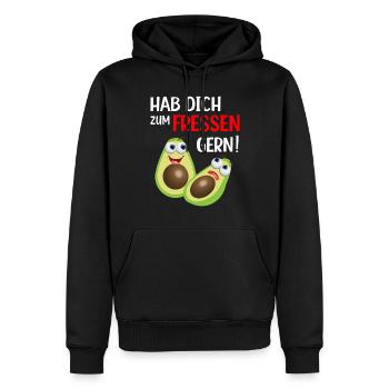 Avocado Vegan und Vegetarier Obsfreunde - Männer Premium Bio Hoodie - Schwarz - Vorne - Nico (187cm)