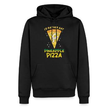 Je préfère manger une pizza à l’ananas - Sweat à capuche Premium bio Homme - noir - Devant - Nico (187cm)