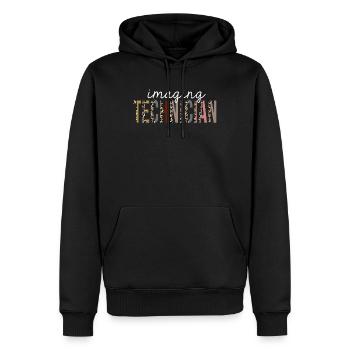 Bildgebungstechniker-Leopard-Druck-lustiges Geschenk - Männer Premium Bio Hoodie - Schwarz - Vorne - Nico (187cm)