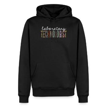 Labortechnologe-Leopard-Druck-lustiges Geschenk - Männer Premium Bio Hoodie - Schwarz - Vorne - Nico (187cm)