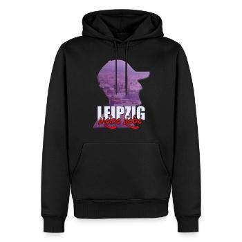 Leipzig mein Liebe Stadt Leipzig Design - Männer Premium Bio Hoodie - Schwarz - Vorne - Nico (187cm)