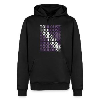 Toulouse France Ville Vacances Cadeau Rengaine - Sweat à capuche Premium bio Homme - noir - Devant - Nico (187cm)