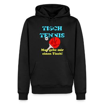 Tischtennis Tischtennisschläger Tischtennisball - Männer Premium Bio Hoodie - Schwarz - Vorne - Nico (187cm)
