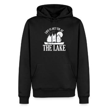 La vie est meilleure au lake kayak paddle boat - Sweat à capuche Premium bio Homme - noir - Devant - Nico (187cm)